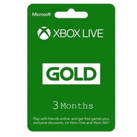 Microsoft Xbox Live Gold Gift Card 3 Months Membership