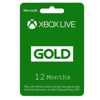 Microsoft Xbox Live 12 Month Membership Gold Card For XBOX ONE and XBOX 360 - US Region